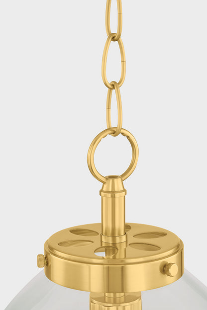 Mitzi by Hudson Valley Lighting Della Small Pendant in Aged Brass, detail view 2
