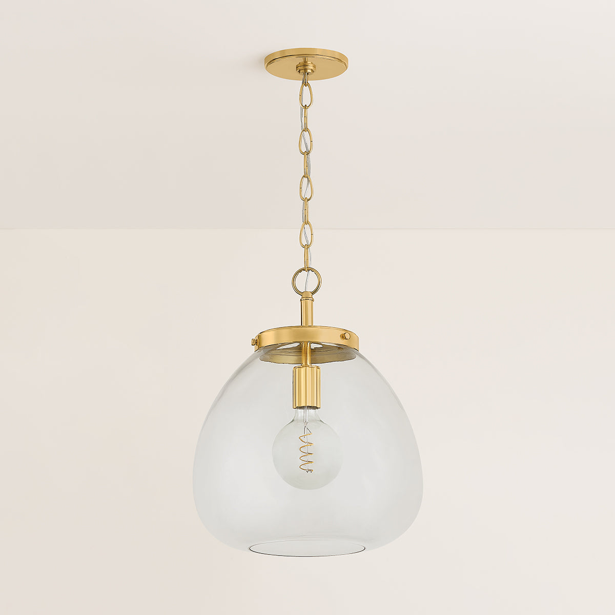 Mitzi by Hudson Valley Lighting Della Large Pendant in Aged Brass, detail view 3