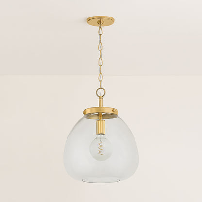 Mitzi by Hudson Valley Lighting Della Large Pendant in Aged Brass, detail view 3