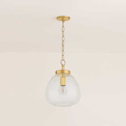 Mitzi by Hudson Valley Lighting Della Small Pendant in Aged Brass, detail view 3