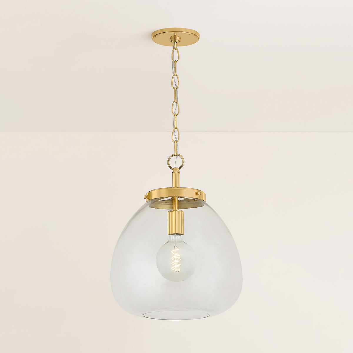 Mitzi by Hudson Valley Lighting Della Large Pendant in Aged Brass, detail view 5