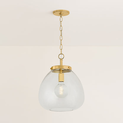 Mitzi by Hudson Valley Lighting Della Large Pendant in Aged Brass, detail view 5