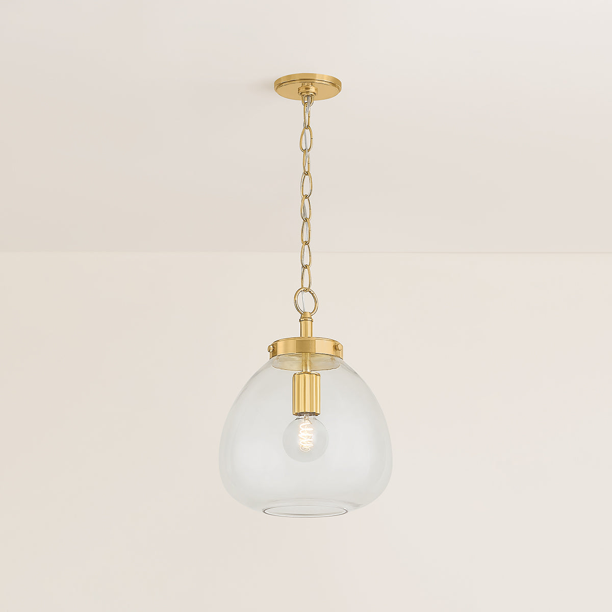 Mitzi by Hudson Valley Lighting Della Small Pendant in Aged Brass, detail view 5