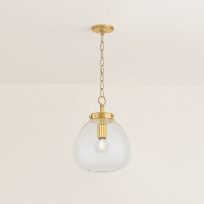 Mitzi by Hudson Valley Lighting Della Small Pendant in Aged Brass, detail view 5