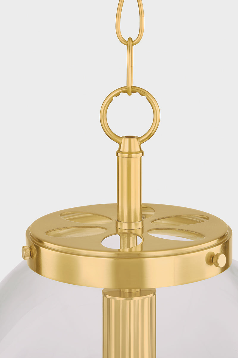 Mitzi by Hudson Valley Lighting Della Large Pendant in Aged Brass, detail view 6
