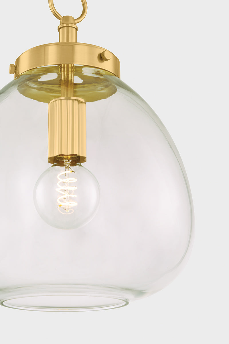 Mitzi by Hudson Valley Lighting Della Small Pendant in Aged Brass, detail view 6