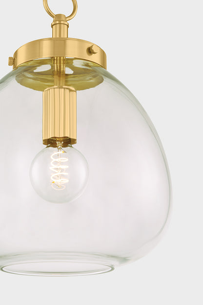Mitzi by Hudson Valley Lighting Della Small Pendant in Aged Brass, detail view 6