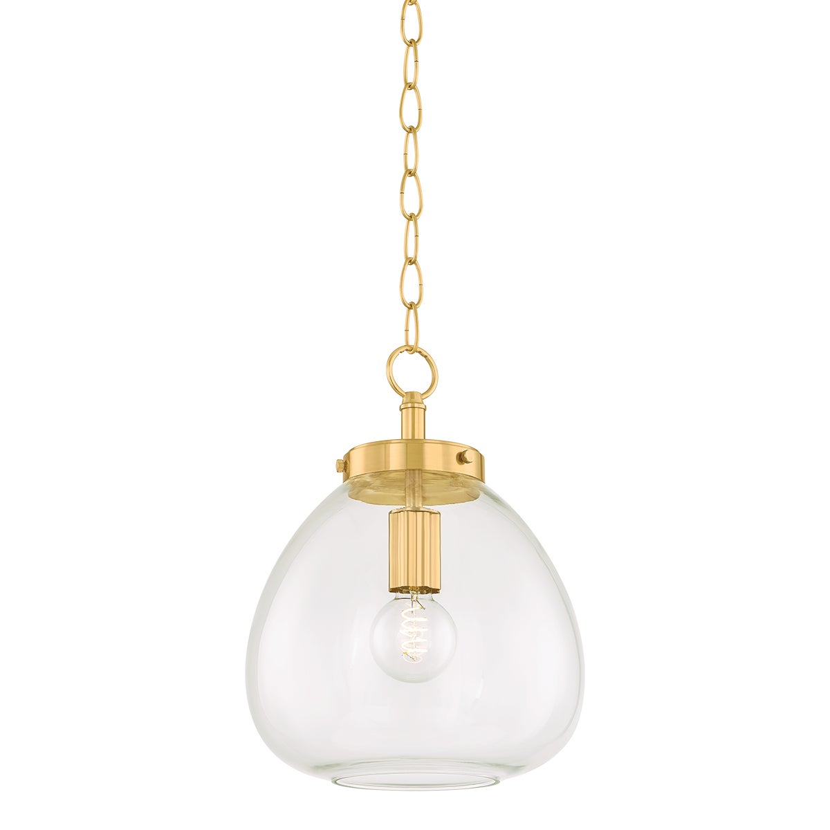 Mitzi by Hudson Valley Lighting Della Small Pendant in Aged Brass