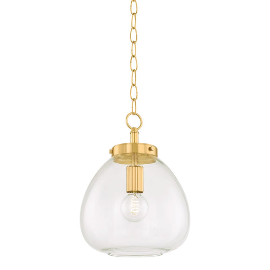 Mitzi by Hudson Valley Lighting Della Small Pendant in Aged Brass
