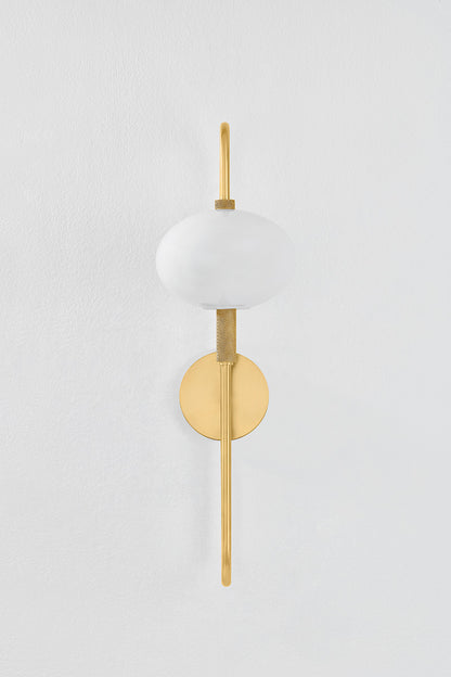 Mitzi by Hudson Valley Lighting Delphine Wall Sconce in Aged Brass, detail view 1