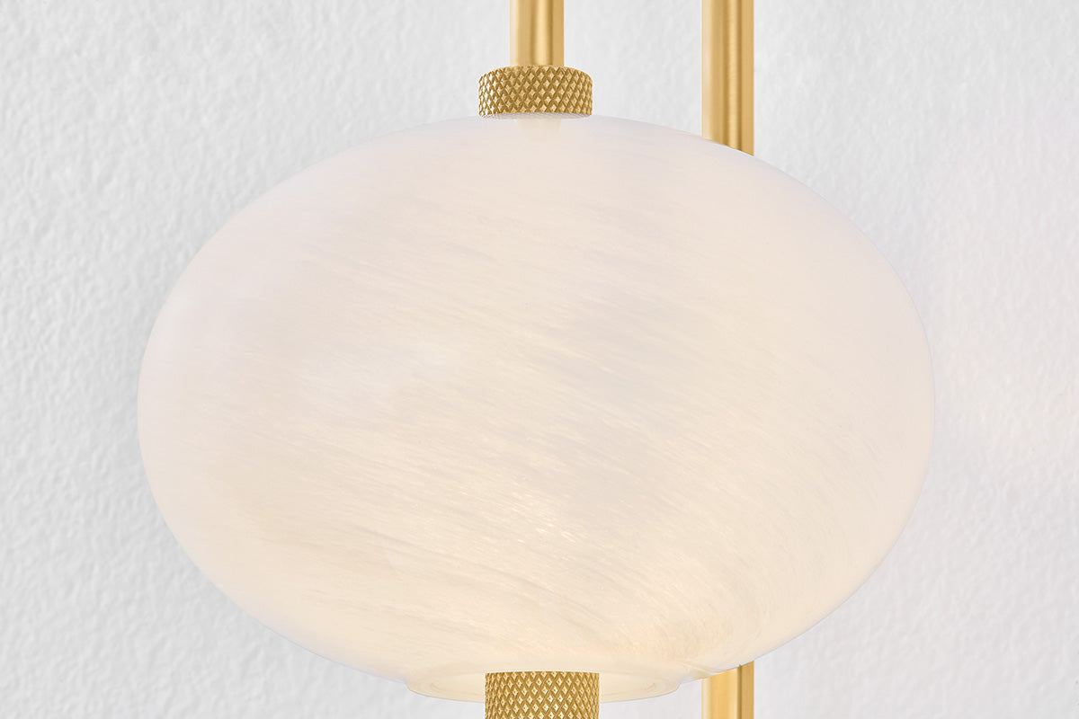 Mitzi by Hudson Valley Lighting Delphine Wall Sconce in Aged Brass, detail view 2