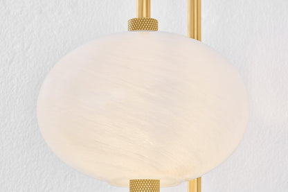 Mitzi by Hudson Valley Lighting Delphine Wall Sconce in Aged Brass, detail view 2