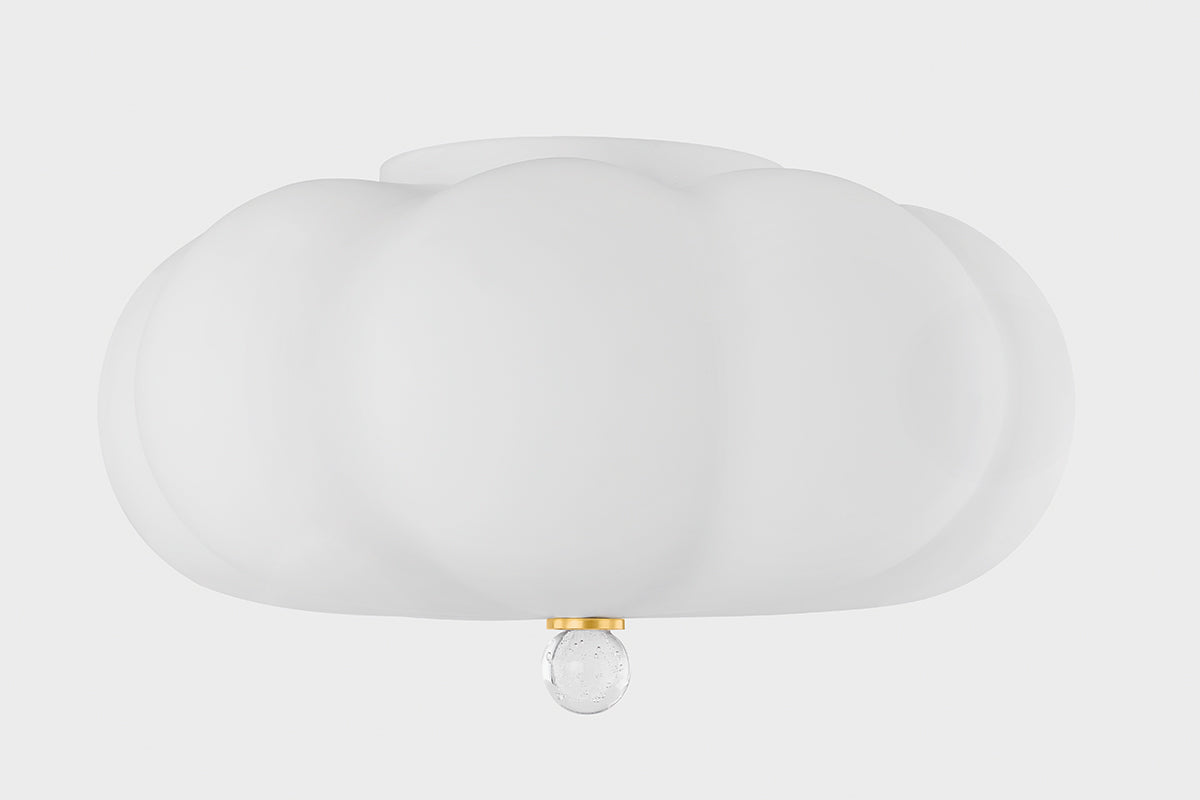 Mitzi by Hudson Valley Lighting Demille Flush Mount in Aged Brass, detail view 1