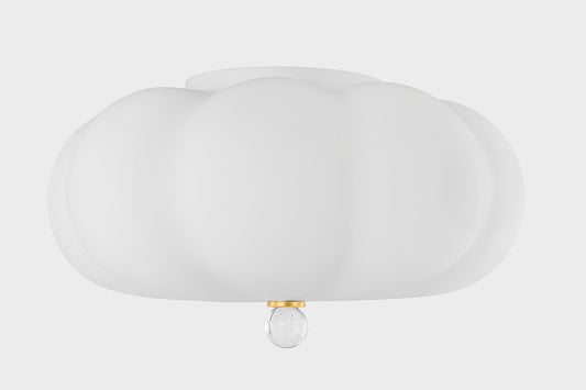Mitzi by Hudson Valley Lighting Demille Flush Mount in Aged Brass, detail view 1