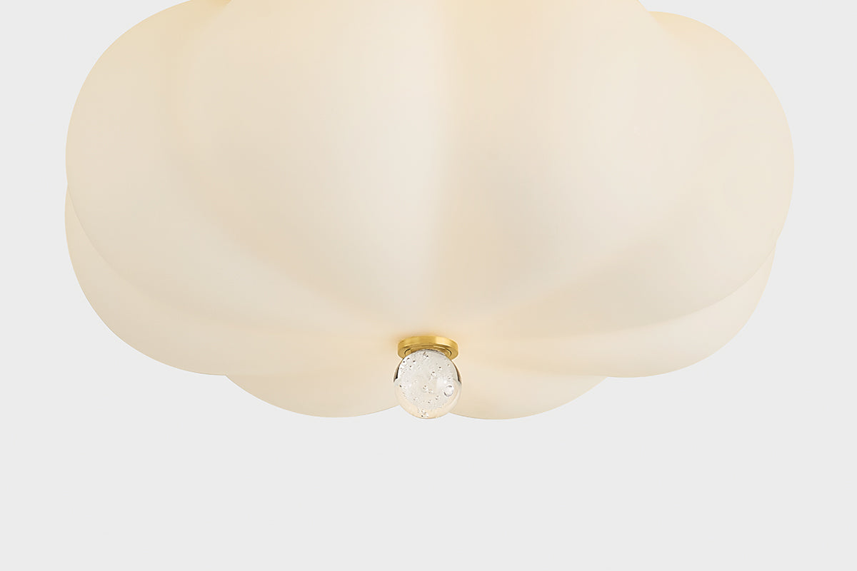 Mitzi by Hudson Valley Lighting Demille Flush Mount in Aged Brass, detail view 4