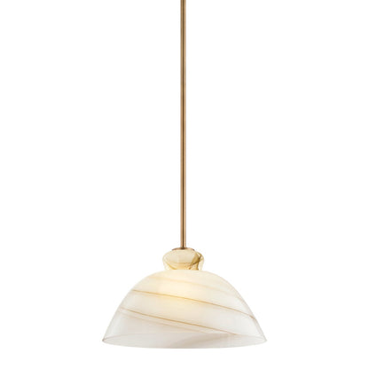 Mitzi by Hudson Valley Lighting Dessi Large Pendant in Patina Brass / Cappuccino Swirl Glass