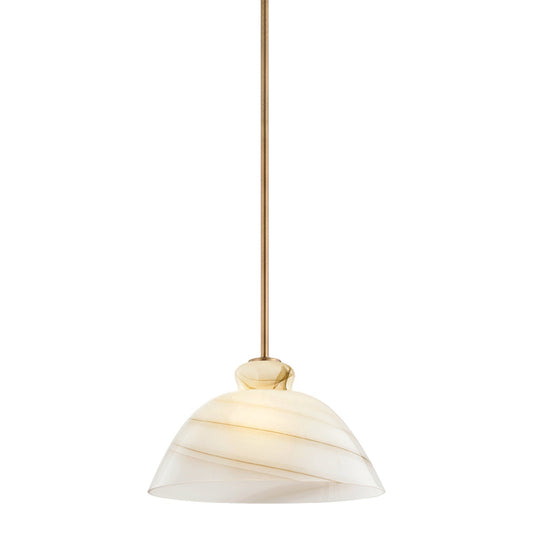 Mitzi by Hudson Valley Lighting Dessi Large Pendant in Patina Brass / Cappuccino Swirl Glass