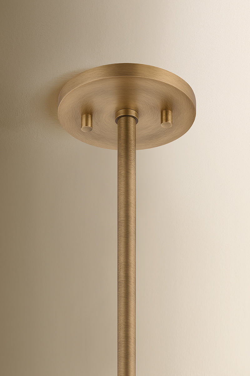 Mitzi by Hudson Valley Lighting Dessi Large Pendant in Patina Brass / Cappuccino Swirl Glass, detail view 1