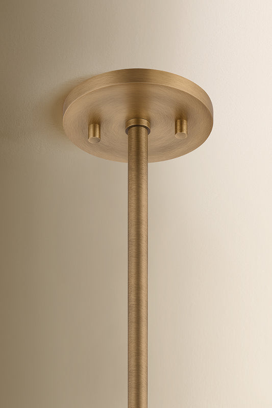 Mitzi by Hudson Valley Lighting Dessi Large Pendant in Patina Brass / Cappuccino Swirl Glass, detail view 1