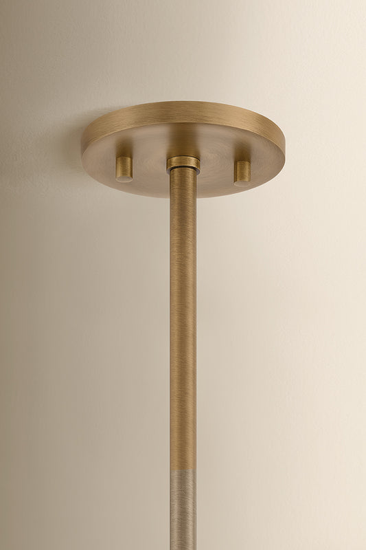 Mitzi by Hudson Valley Lighting Dessi Small Pendant in Patina Brass / Cappuccino Swirl Glass, detail view 1