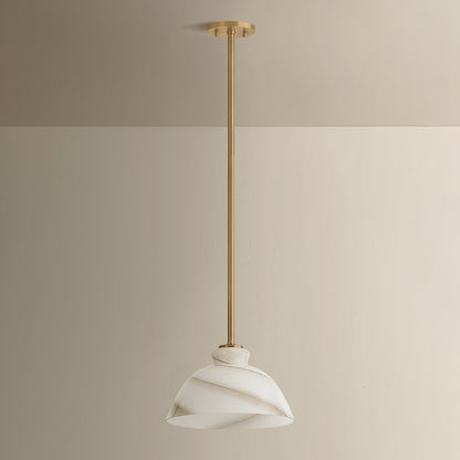 Mitzi by Hudson Valley Lighting Dessi Small Pendant in Patina Brass / Cappuccino Swirl Glass, detail view 3