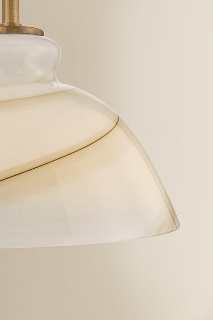 Mitzi by Hudson Valley Lighting Dessi Small Pendant in Patina Brass / Cappuccino Swirl Glass, detail view 4