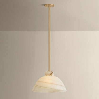Mitzi by Hudson Valley Lighting Dessi Large Pendant in Patina Brass / Cappuccino Swirl Glass, detail view 5