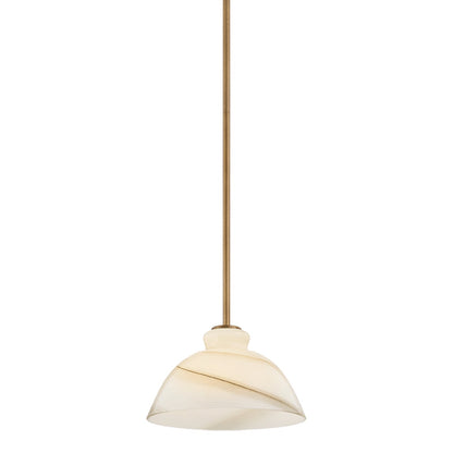 Mitzi by Hudson Valley Lighting Dessi Small Pendant in Patina Brass / Cappuccino Swirl Glass