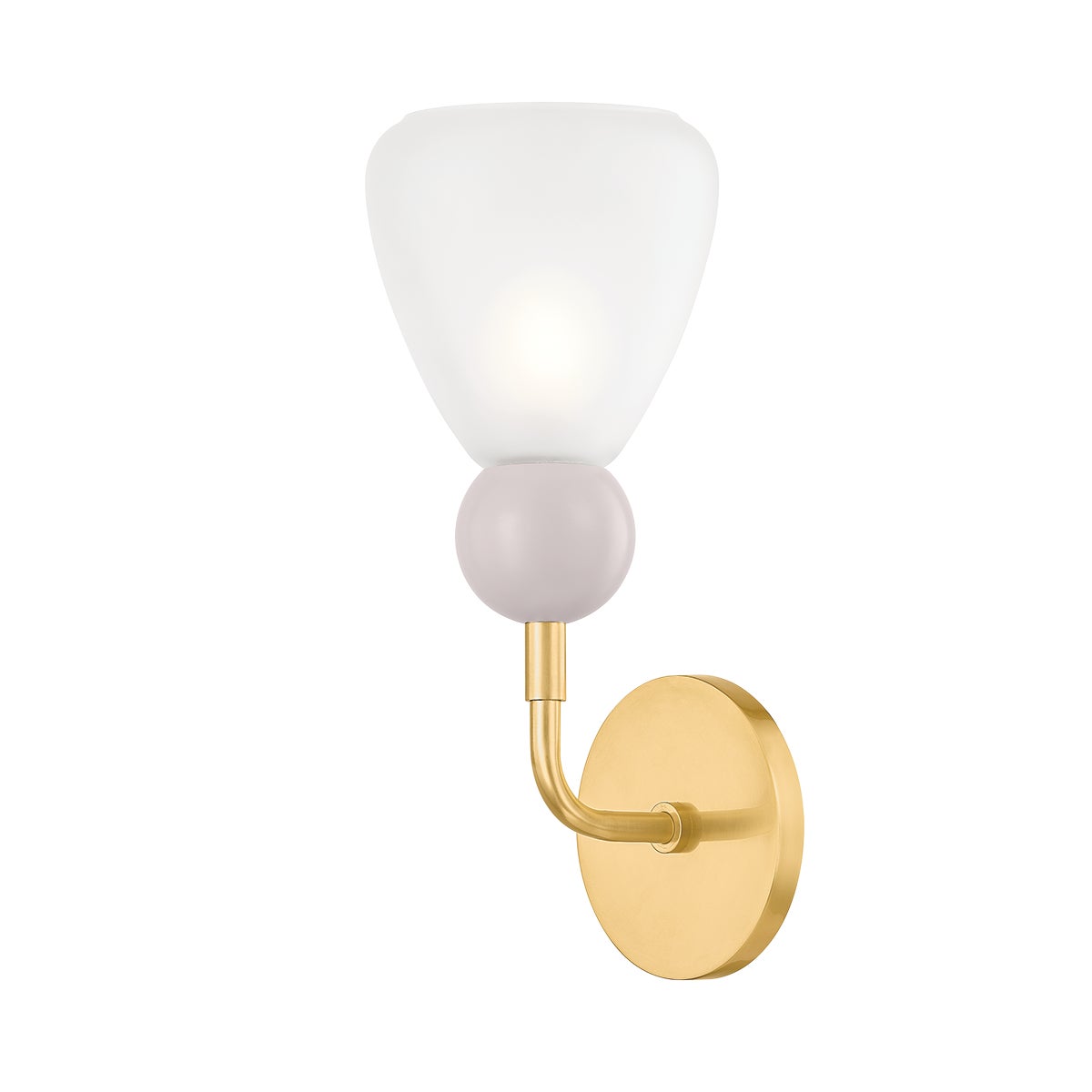 Mitzi by Hudson Valley Lighting Doreen Wall Sconce in Aged Brass / Soft Peignoir