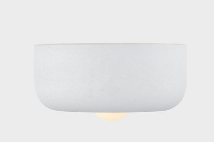 Mitzi by Hudson Valley Lighting Doris Flush Mount in Aged Brass / Textured White, detail view 1