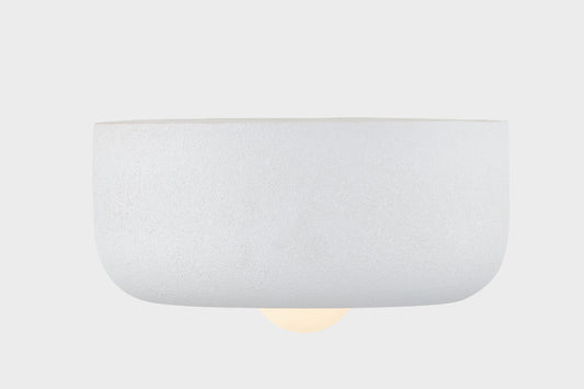Mitzi by Hudson Valley Lighting Doris Flush Mount in Aged Brass / Textured White, detail view 1