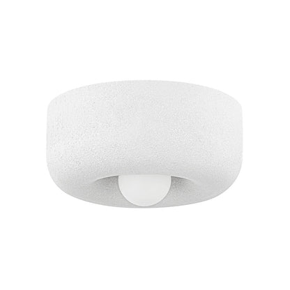 Mitzi by Hudson Valley Lighting Doris Flush Mount in Aged Brass / Textured White
