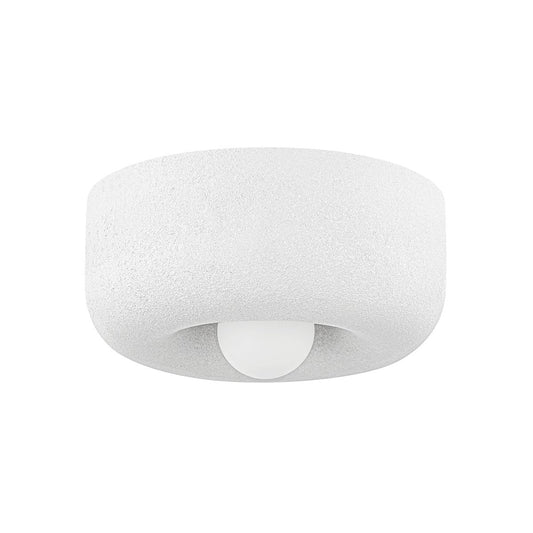 Mitzi by Hudson Valley Lighting Doris Flush Mount in Aged Brass / Textured White