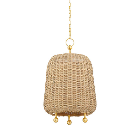 Mitzi by Hudson Valley Lighting Elena Large Pendant in Aged Brass