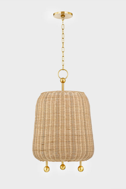 Mitzi by Hudson Valley Lighting Elena Large Pendant in Aged Brass, detail view 1
