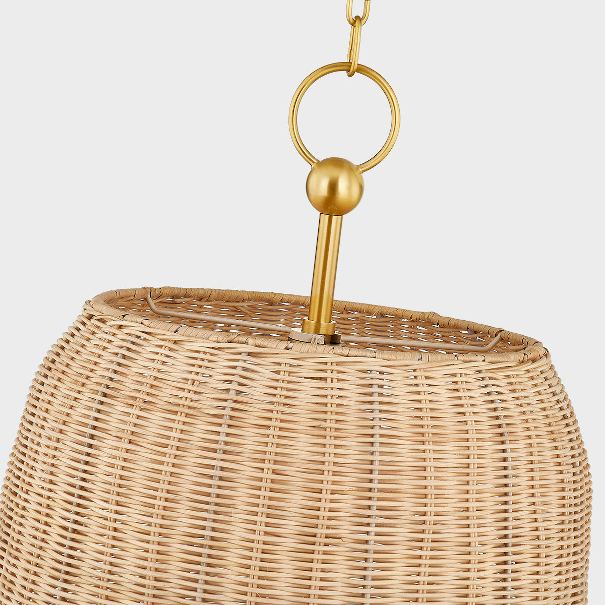 Mitzi by Hudson Valley Lighting Elena Large Pendant in Aged Brass, detail view 2