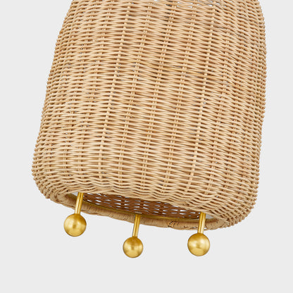Mitzi by Hudson Valley Lighting Elena Small Pendant in Aged Brass, detail view 2