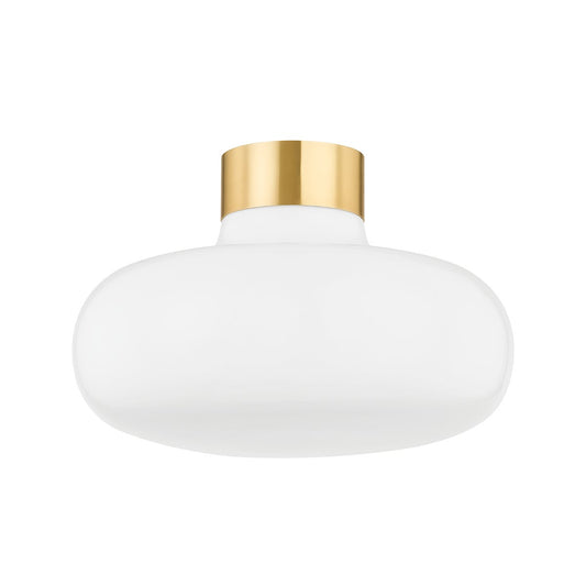 Mitzi by Hudson Valley Lighting Eliana Flush Mount in Aged Brass