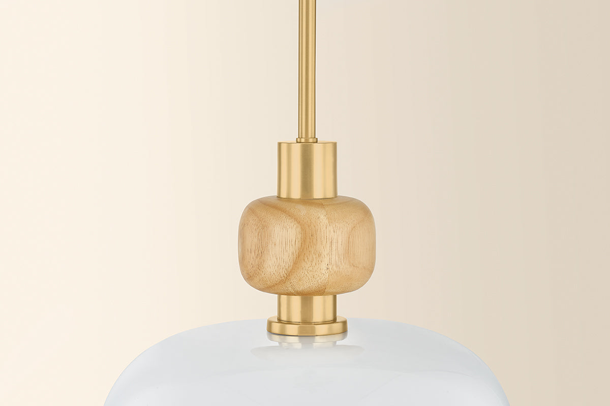 Mitzi by Hudson Valley Lighting Elise Large Pendant in Aged Brass, detail view 2