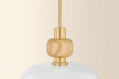 Mitzi by Hudson Valley Lighting Elise Large Pendant in Aged Brass, detail view 2