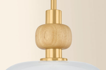 Mitzi by Hudson Valley Lighting Elise Small Pendant in Aged Brass, detail view 2