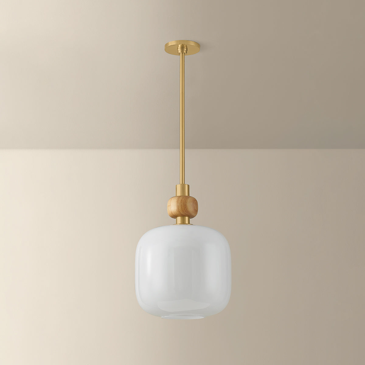 Mitzi by Hudson Valley Lighting Elise Small Pendant in Aged Brass, detail view 3