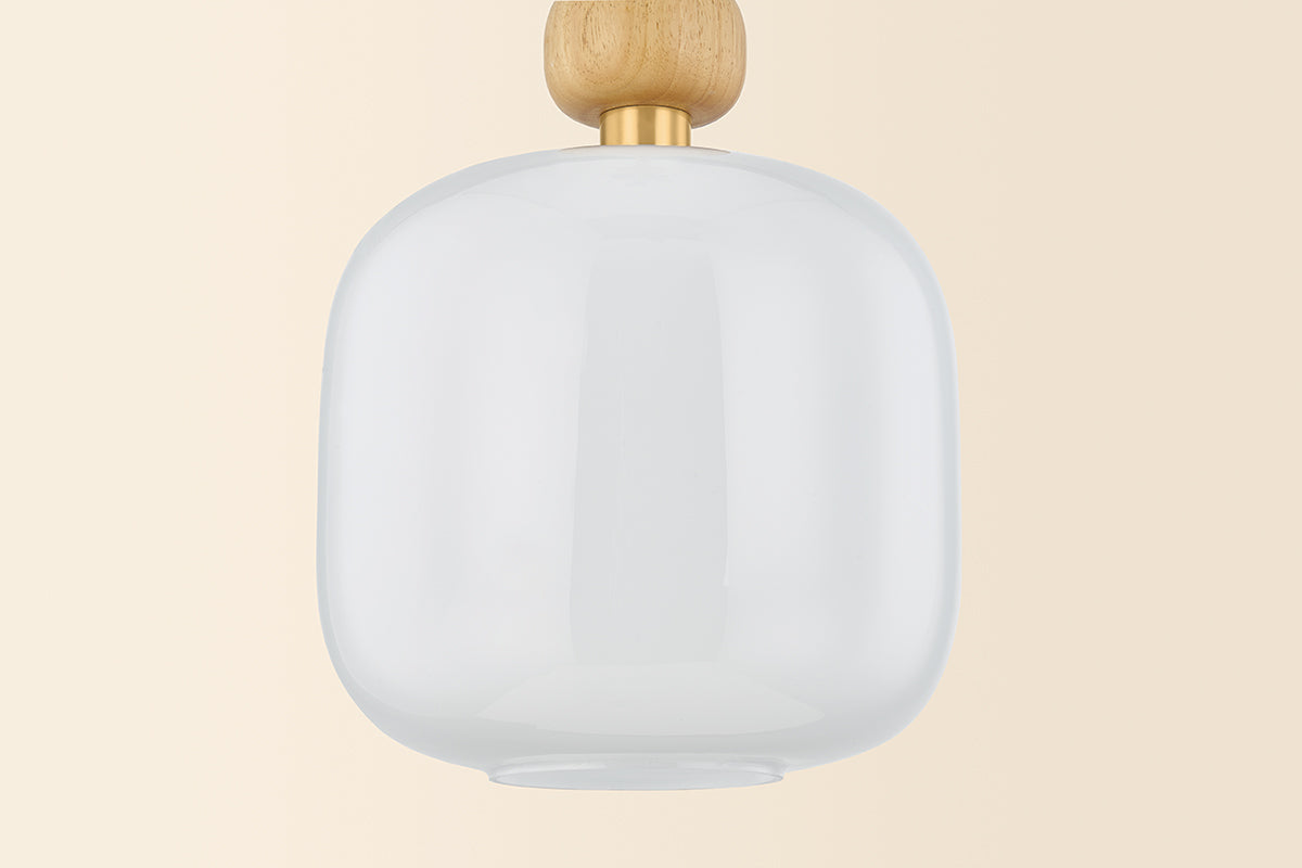 Mitzi by Hudson Valley Lighting Elise Small Pendant in Aged Brass, detail view 4