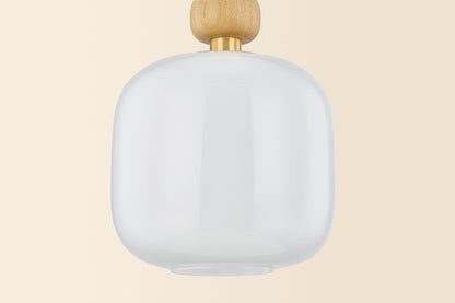 Mitzi by Hudson Valley Lighting Elise Small Pendant in Aged Brass, detail view 4