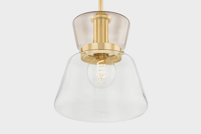 Mitzi by Hudson Valley Lighting Elodie Small Pendant in Aged Brass, detail view 2