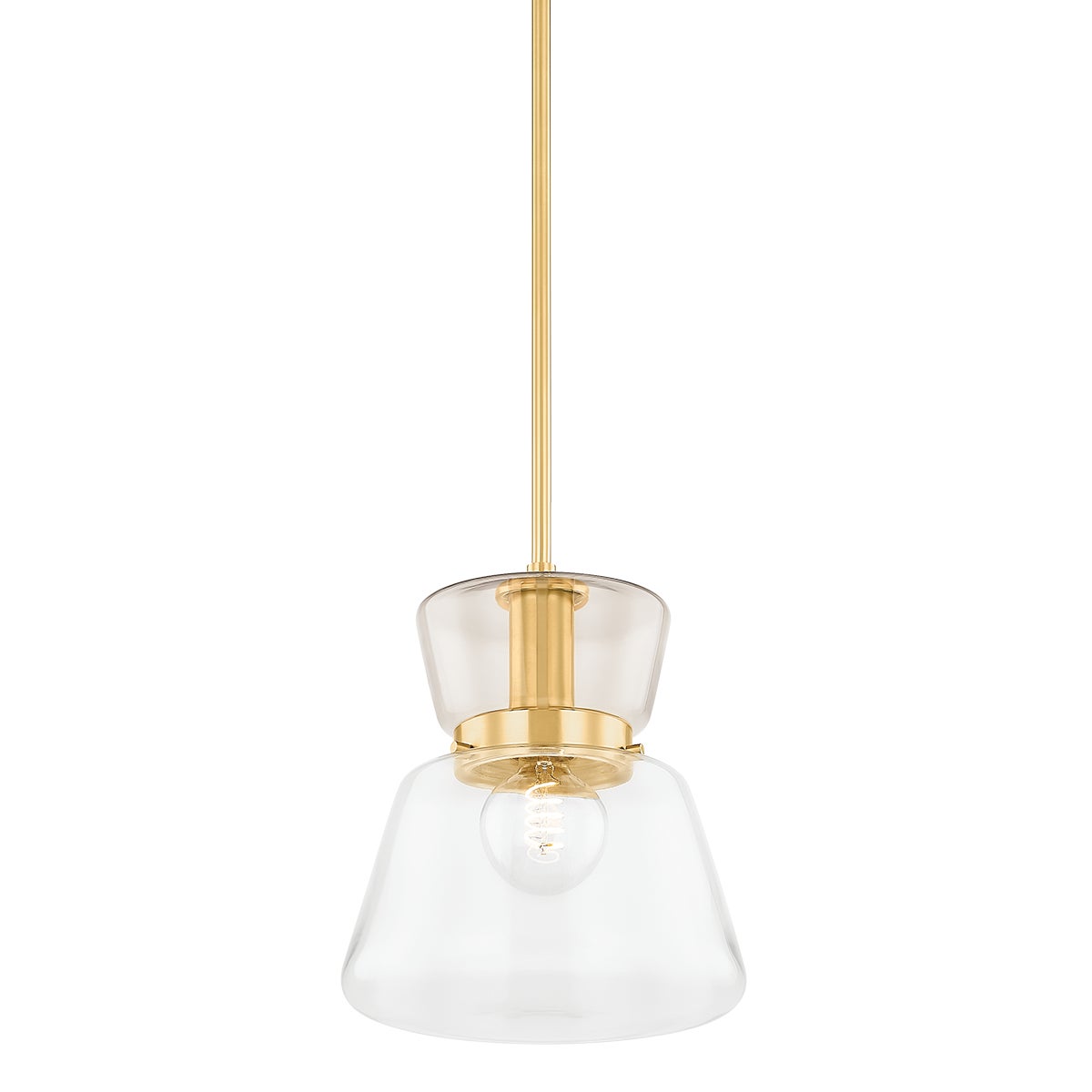 Mitzi by Hudson Valley Lighting Elodie Small Pendant in Aged Brass