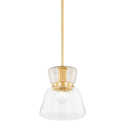 Mitzi by Hudson Valley Lighting Elodie Small Pendant in Aged Brass