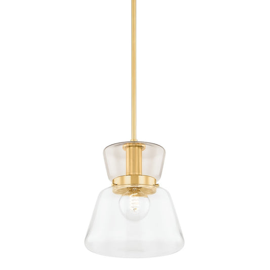 Mitzi by Hudson Valley Lighting Elodie Small Pendant in Aged Brass