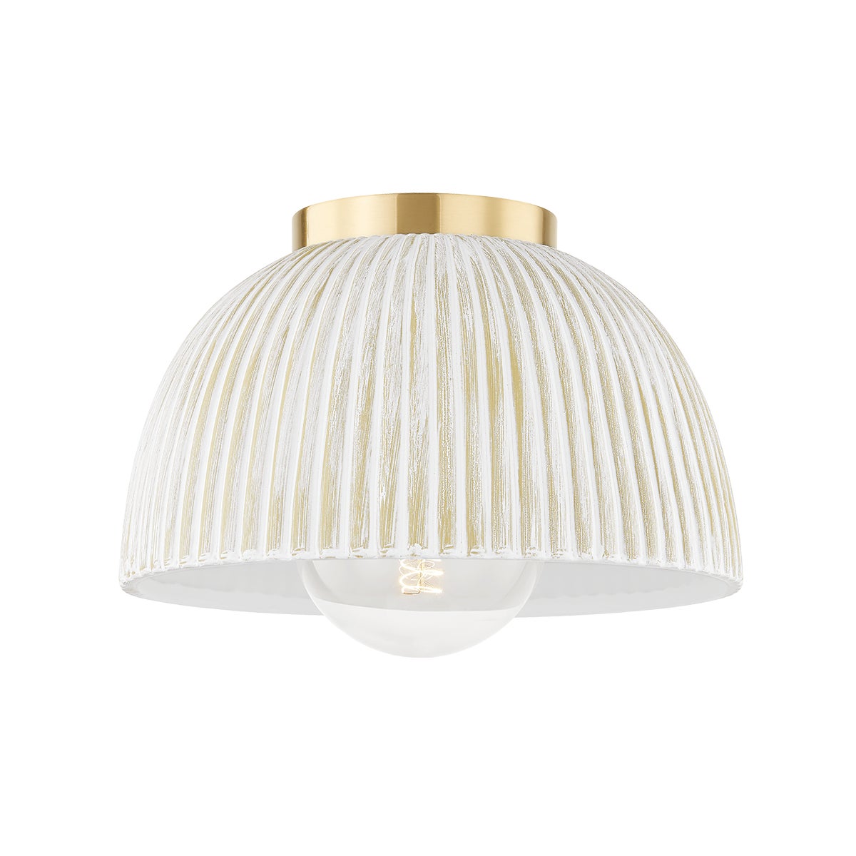 Mitzi by Hudson Valley Lighting Eloise Flush Mount in Aged Brass