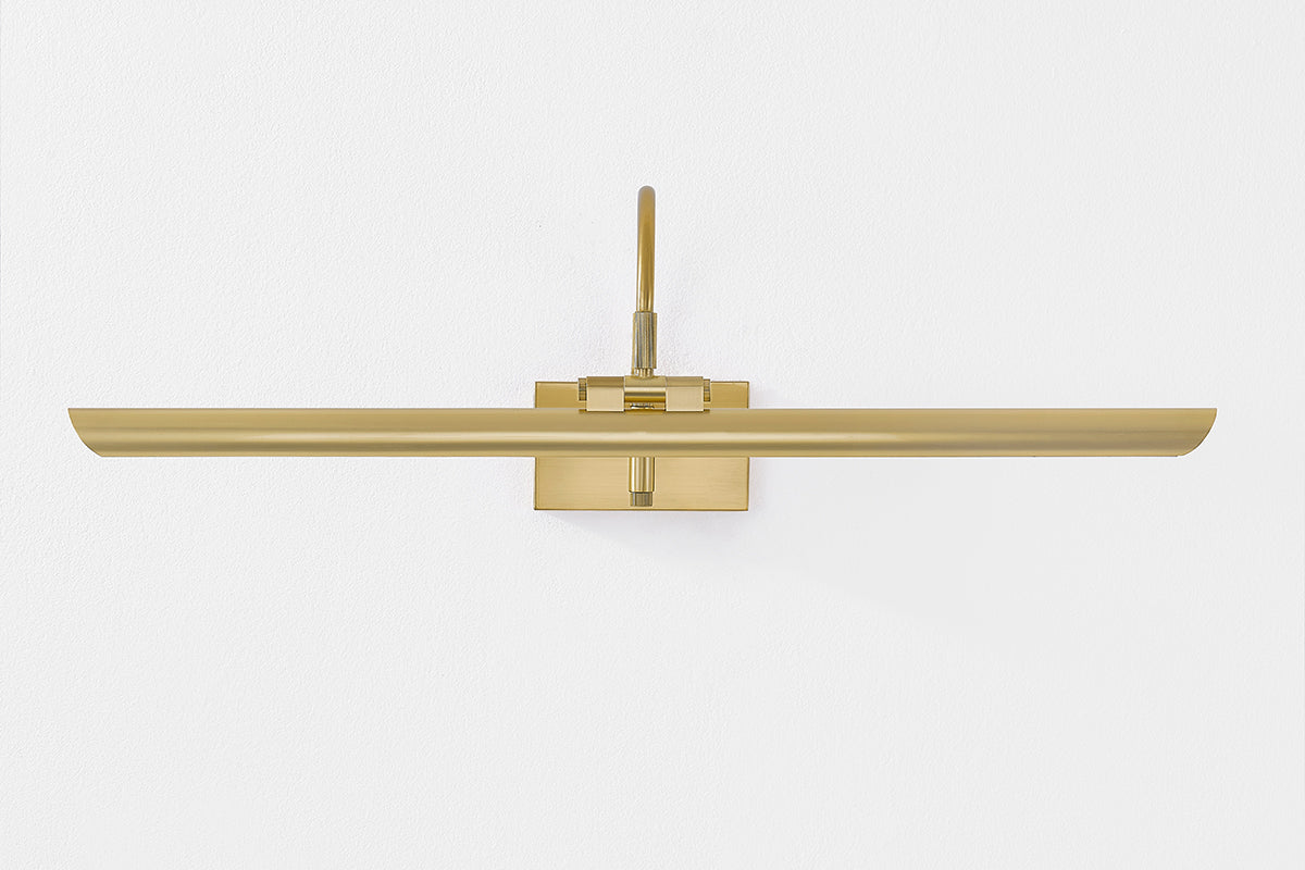 Mitzi by Hudson Valley Lighting Elowen Large Picture Light in Aged Brass, detail view 1